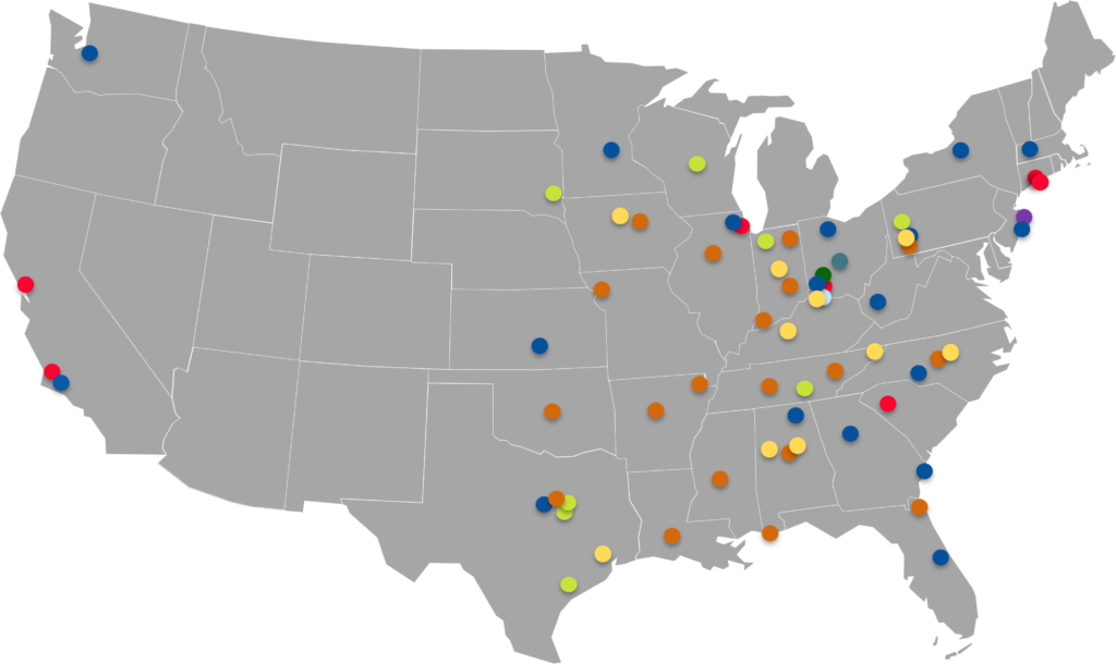 O'Neal Industries data center metals supplier locations map
